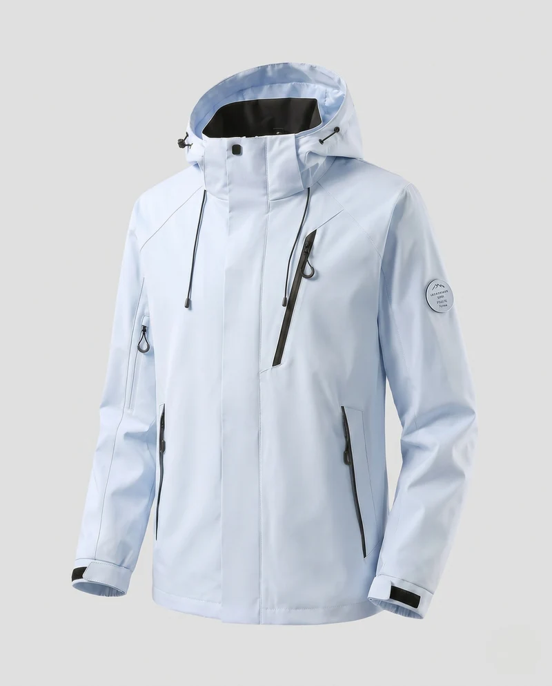 Herren Wasserabweisende Softshell-Outdoorjacke mit Kapuze, Zwei-Wege-Reißverschluss und verstellbaren Kordeln Nord Taschen