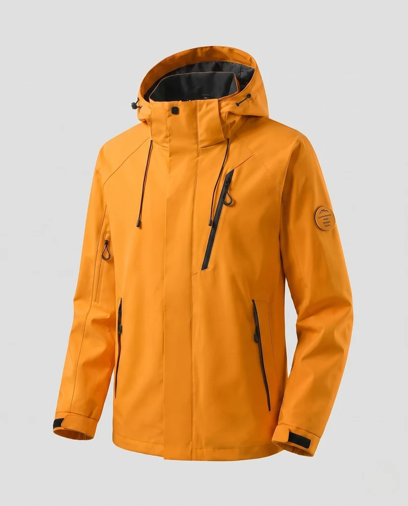 Herren Wasserabweisende Softshell-Outdoorjacke mit Kapuze, Zwei-Wege-Reißverschluss und verstellbaren Kordeln Nord Taschen