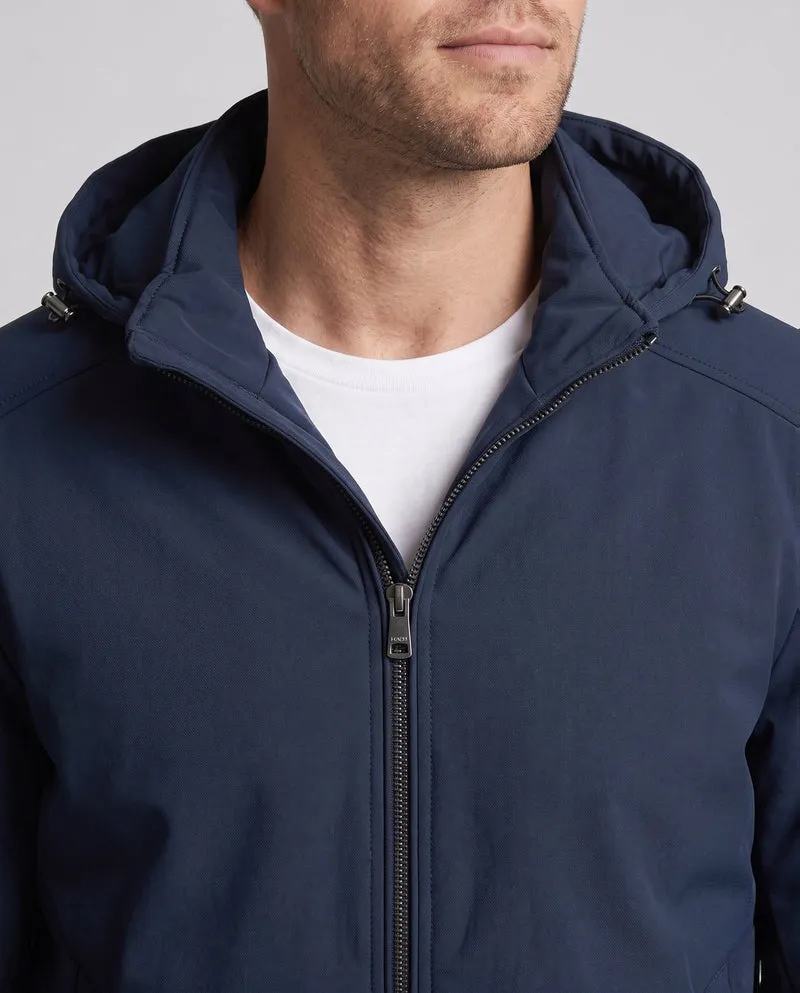 Herren Wasserabweisende Softshell‑Übergangsjacke mit gesteppter Thermoinnenfütterung und Kapuze Nord Taschen