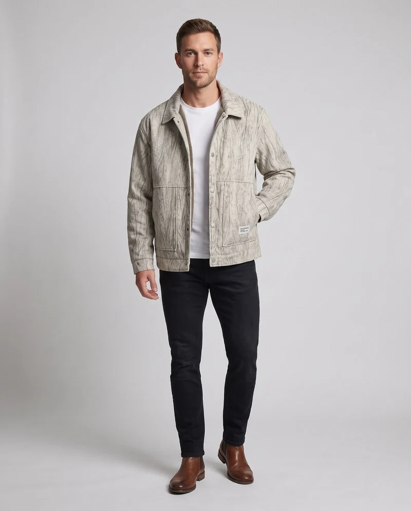 Herren Vintage-Optik Kord-Überhemd mit Sherpa-Innenfutter & aufgesetzten Taschen Nord Taschen