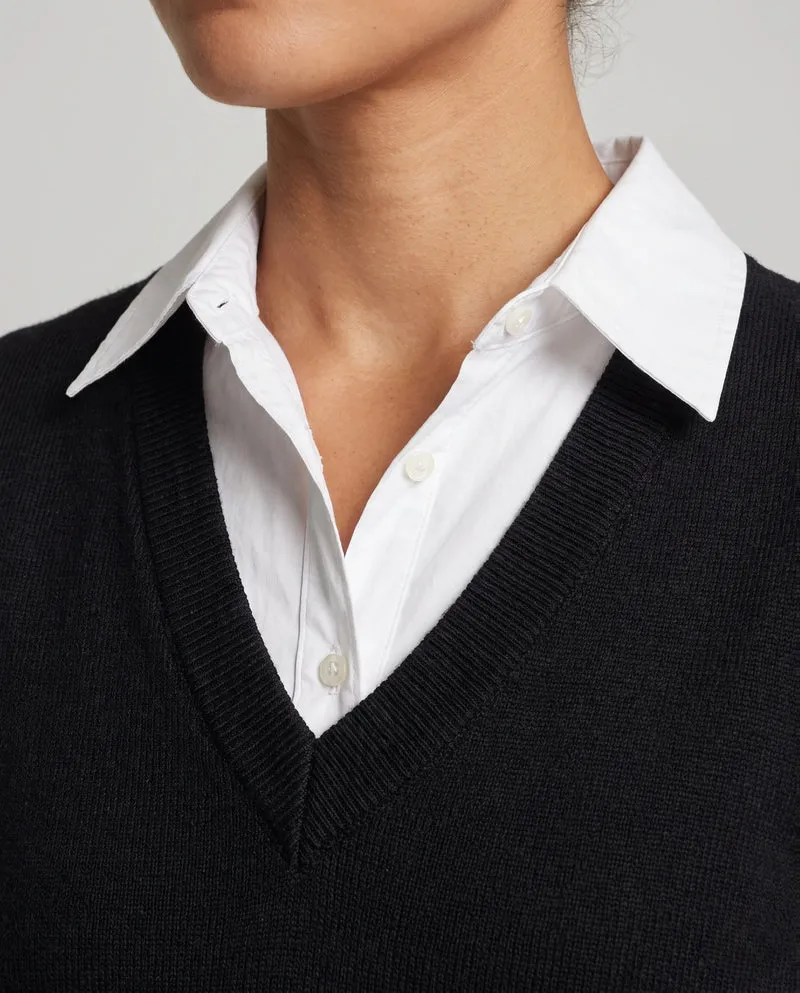 Damen Ärmellose leicht ausgestellte Feinstrickweste mit V‑Ausschnitt und kuscheliger Mohair‑Optik Nord Taschen