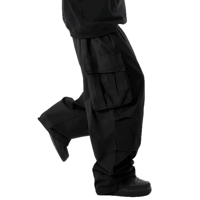 Herren Weite Baggy-Cargohose mit tiefem Schritt, großen Klappentaschen & relaxed Fit Nord Taschen