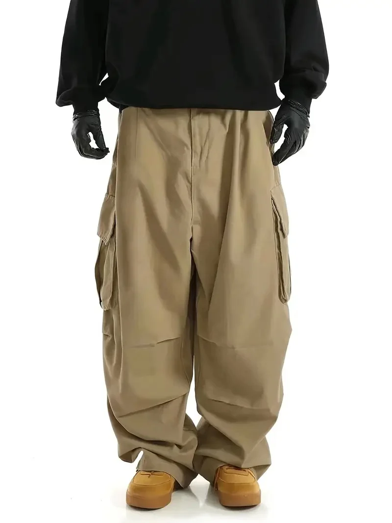Herren Weite Baggy-Cargohose mit tiefem Schritt, großen Klappentaschen & relaxed Fit Nord Taschen