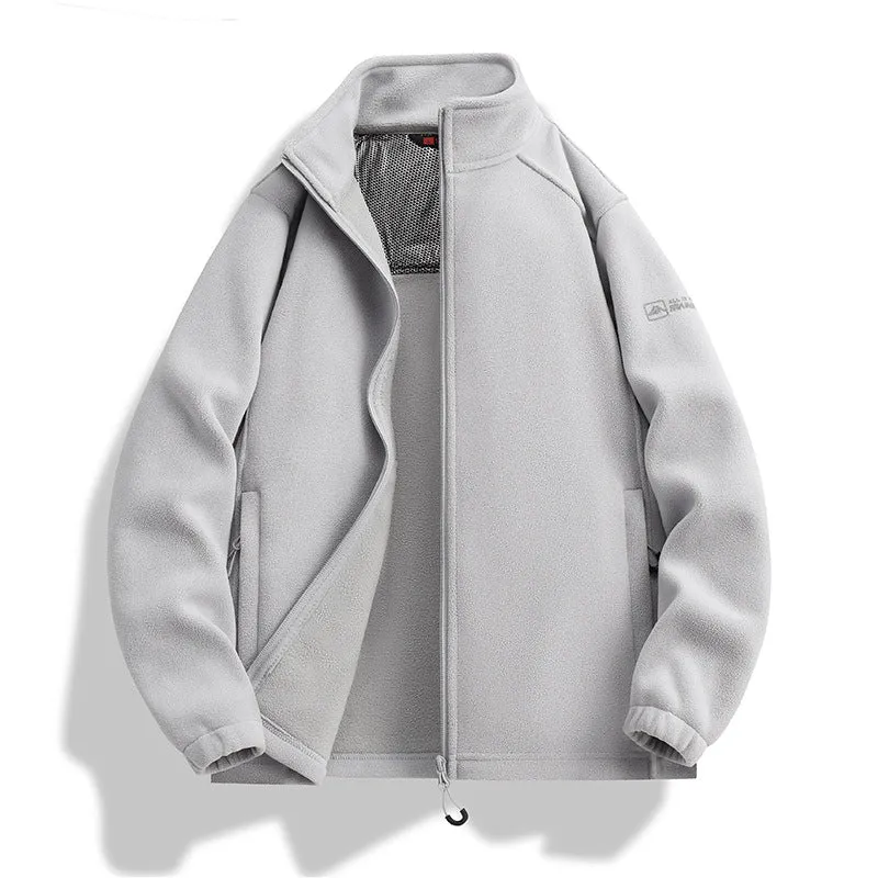 Herren Fleecejacke mit Stehkragen, Windabweisender Microfleece und Reißverschlusstaschen Nord Taschen