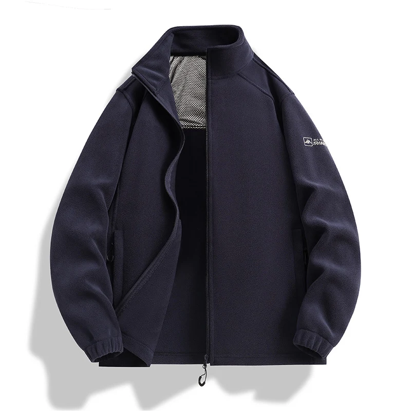 Herren Fleecejacke mit Stehkragen, Windabweisender Microfleece und Reißverschlusstaschen Nord Taschen