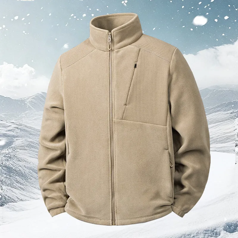Herren Fleecejacke mit Stehkragen und verstärkten Schulterpaneelen Nord Taschen