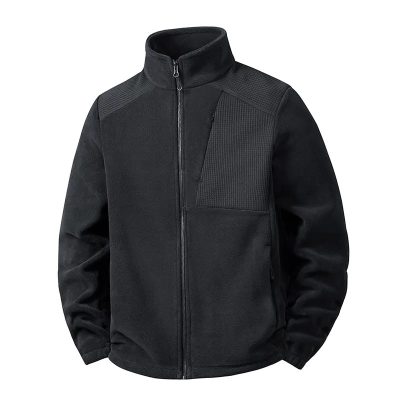 Herren Fleecejacke mit Stehkragen und verstärkten Schulterpaneelen Nord Taschen
