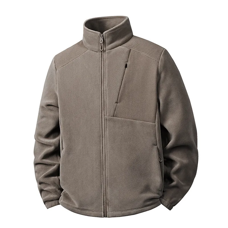 Herren Fleecejacke mit Stehkragen und verstärkten Schulterpaneelen Nord Taschen