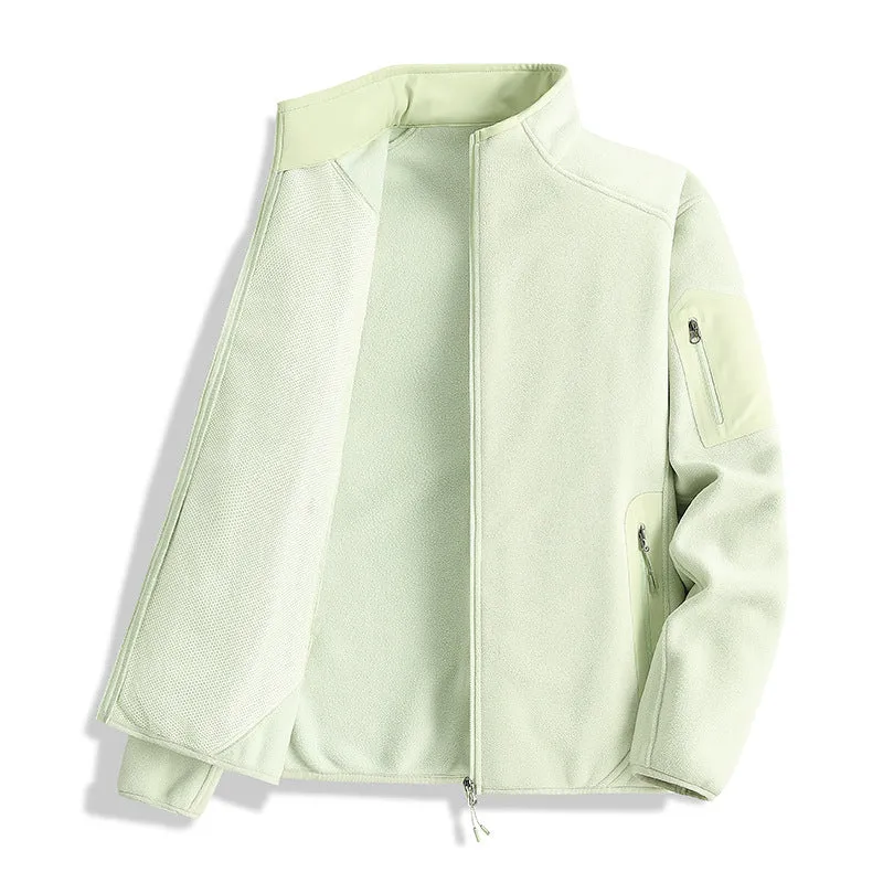 Herren Fleecejacke mit Stehkragen und Softshell-Einsätzen Nord Taschen