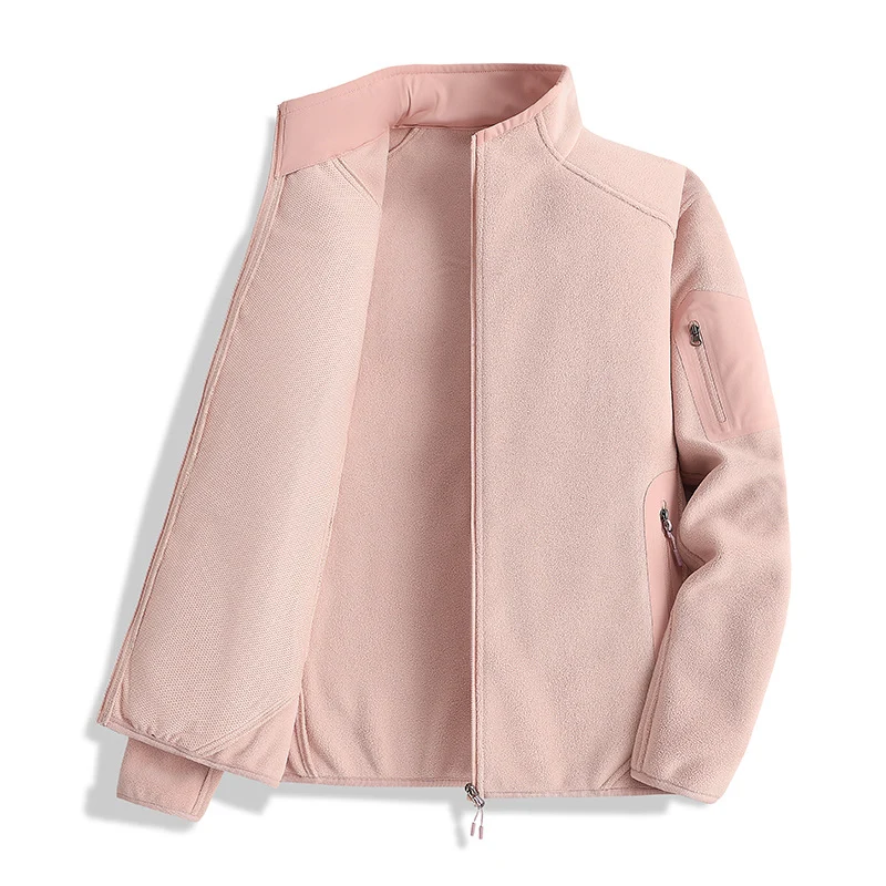 Herren Fleecejacke mit Stehkragen und Softshell-Einsätzen Nord Taschen