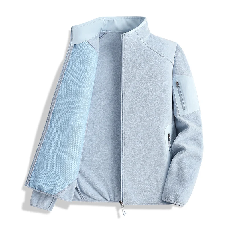 Herren Fleecejacke mit Stehkragen und Softshell-Einsätzen Nord Taschen