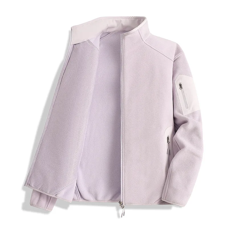 Herren Fleecejacke mit Stehkragen und Softshell-Einsätzen Nord Taschen