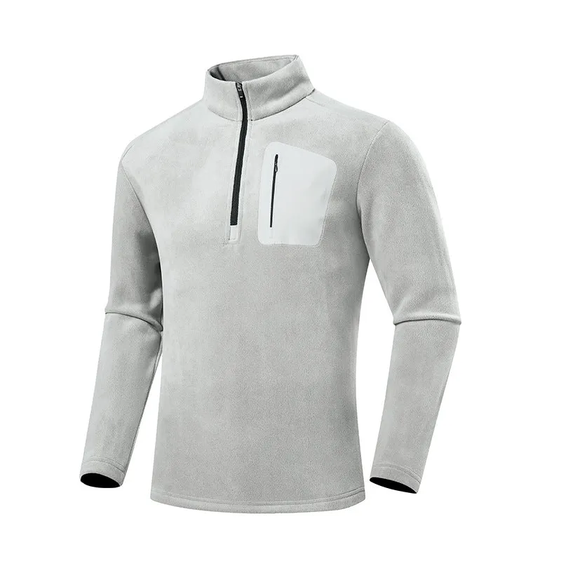 Herren Fleece-Pullover mit Viertel-Reißverschluss und verdeckter Brusttasche Nord Taschen