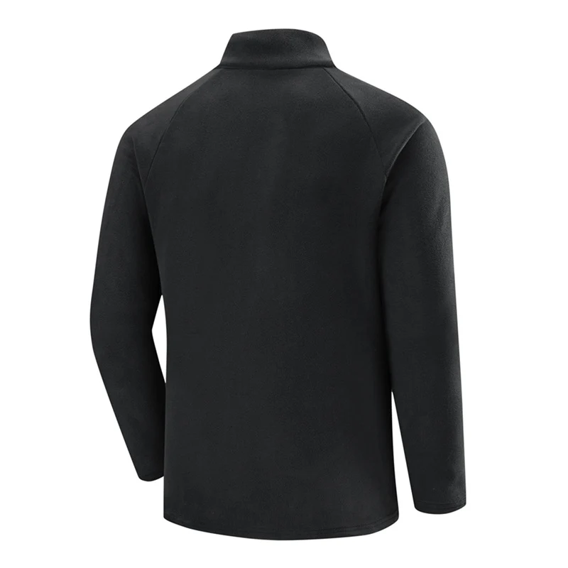 Herren Fleece-Halbzip-Trainingsshirt mit Stehkragen und Ärmel-Reißverschlusstasche Nord Taschen