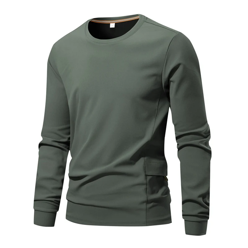Herren Atmungsaktives Langarm-Technikshirt mit Rundhals und seitlicher Utility-Tasche Nord Taschen