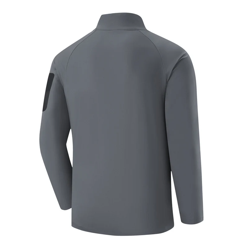 Herren Atmungsaktives Funktions-Langarmshirt mit Stehkragen, 1/4-Reißverschluss und Ärmel-Utility-Tasche Nord Taschen
