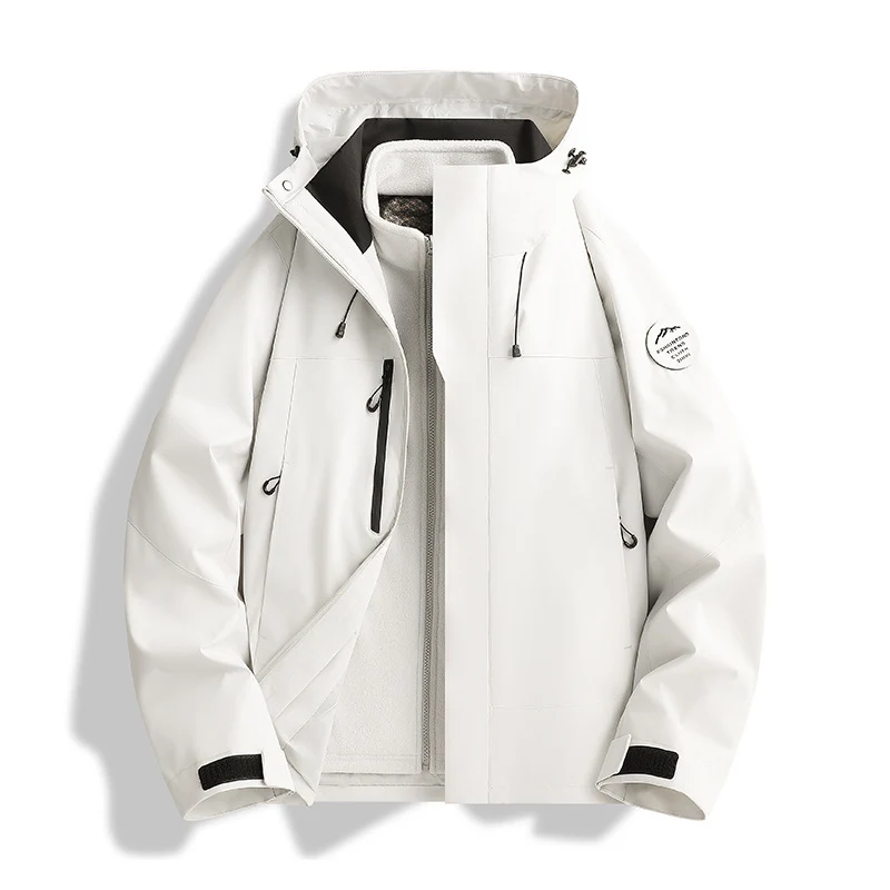 Herren Atmungsaktive, Wasserdichte Softshell-Jacke mit Fleecefutter und Kapuze Nord Taschen