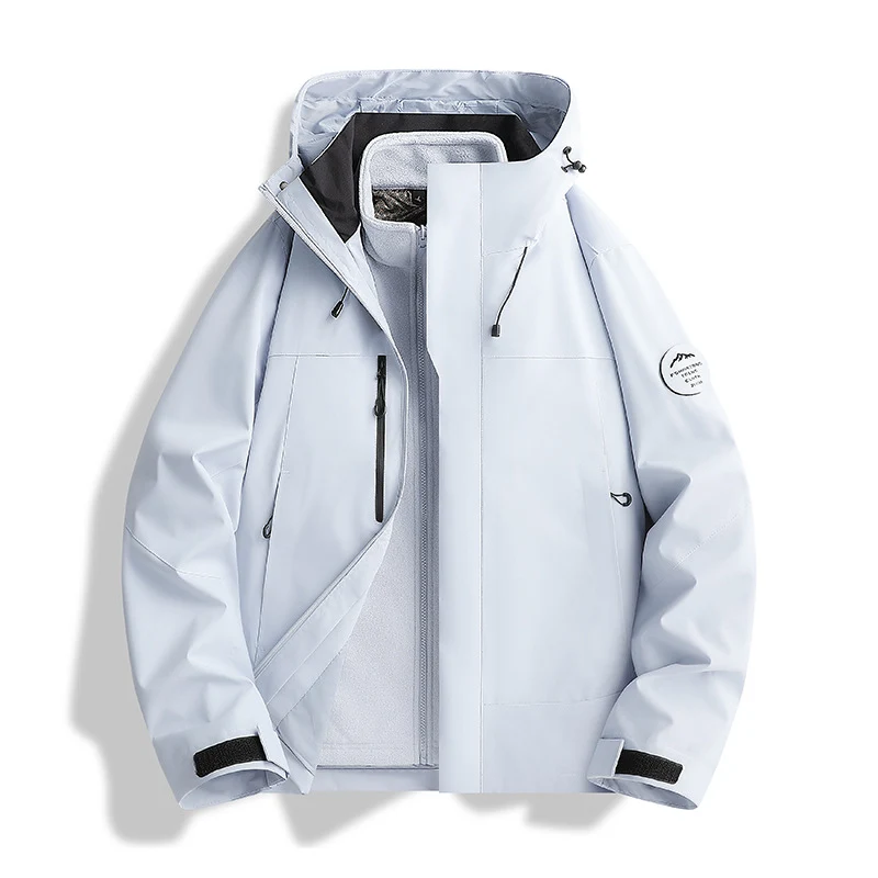 Herren Atmungsaktive, Wasserdichte Softshell-Jacke mit Fleecefutter und Kapuze Nord Taschen