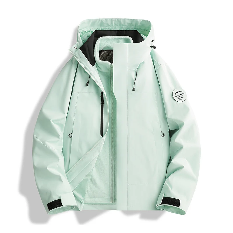 Herren Atmungsaktive, Wasserdichte Softshell-Jacke mit Fleecefutter und Kapuze Nord Taschen
