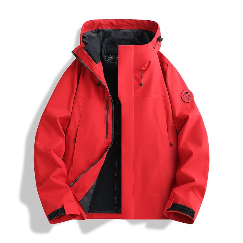Herren Atmungsaktive, Wasserdichte Softshell-Jacke mit Fleecefutter und Kapuze Nord Taschen
