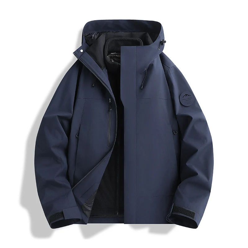 Herren Atmungsaktive, Wasserdichte Softshell-Jacke mit Fleecefutter und Kapuze Nord Taschen