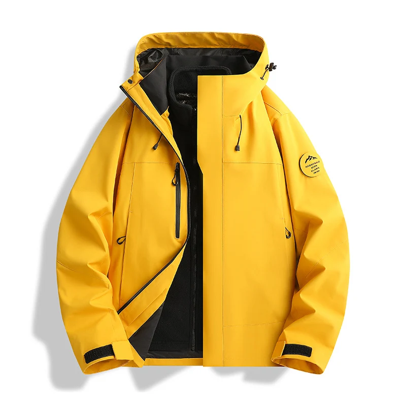 Herren Atmungsaktive, Wasserdichte Softshell-Jacke mit Fleecefutter und Kapuze Nord Taschen