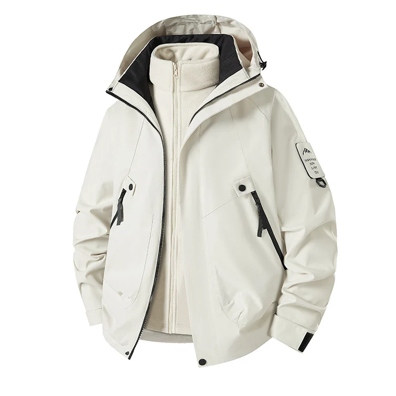 Herren 3‑in‑1 Softshell-Parka mit abnehmbarer Fleece-Innenjacke und technischer Kapuze Nord Taschen