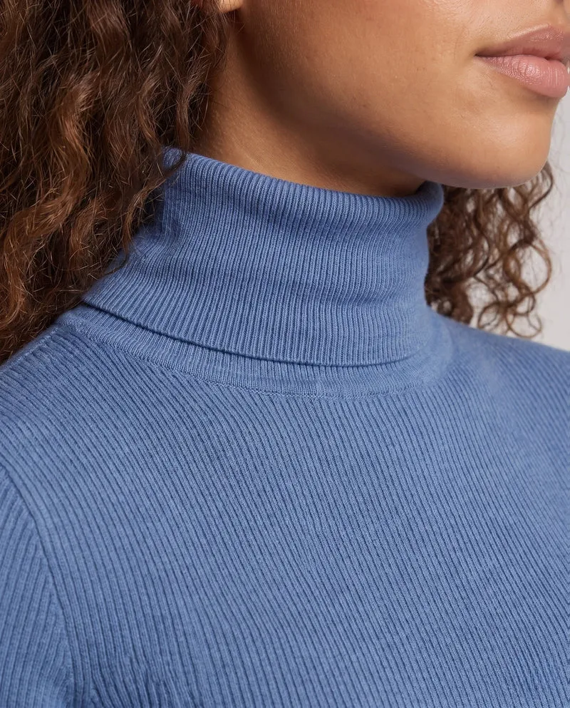 Damen Feiner Rollkragenpullover mit kaschmirähnlicher Weichheit und schmaler Rippenstruktur Nord Taschen