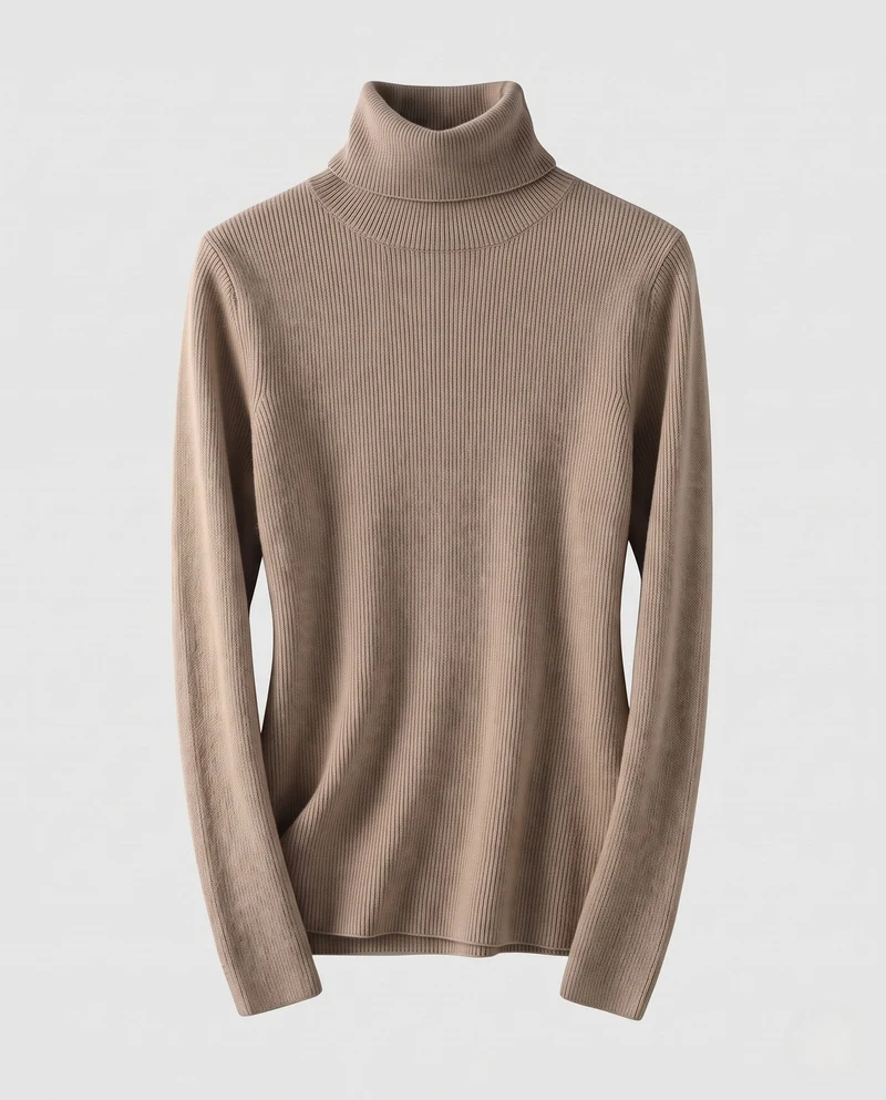 Damen Feiner Rollkragenpullover mit kaschmirähnlicher Weichheit und schmaler Rippenstruktur Nord Taschen