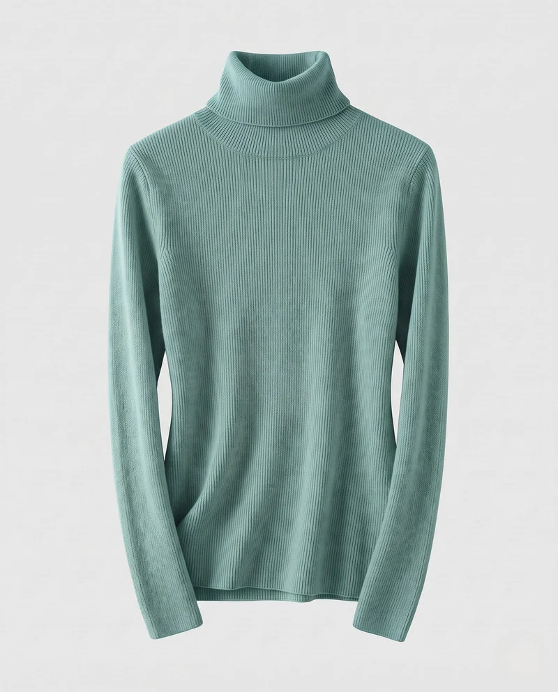 Damen Feiner Rollkragenpullover mit kaschmirähnlicher Weichheit und schmaler Rippenstruktur Nord Taschen
