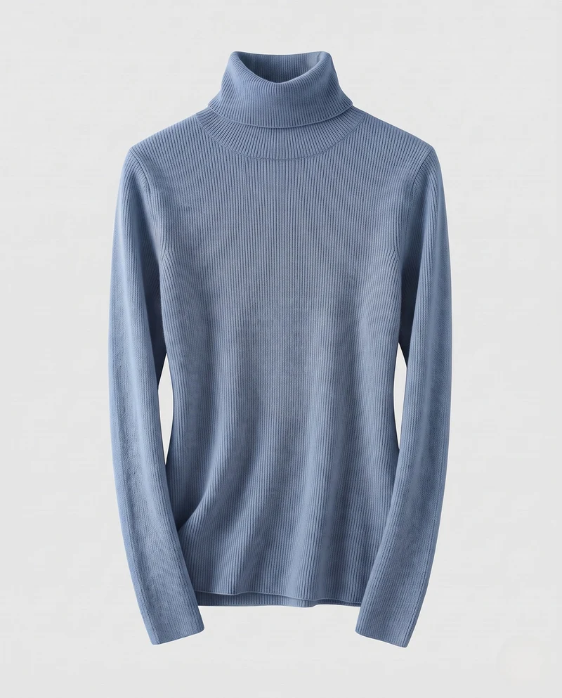 Damen Feiner Rollkragenpullover mit kaschmirähnlicher Weichheit und schmaler Rippenstruktur Nord Taschen
