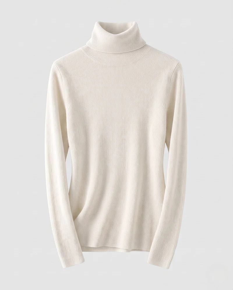 Damen Feiner Rollkragenpullover mit kaschmirähnlicher Weichheit und schmaler Rippenstruktur Nord Taschen