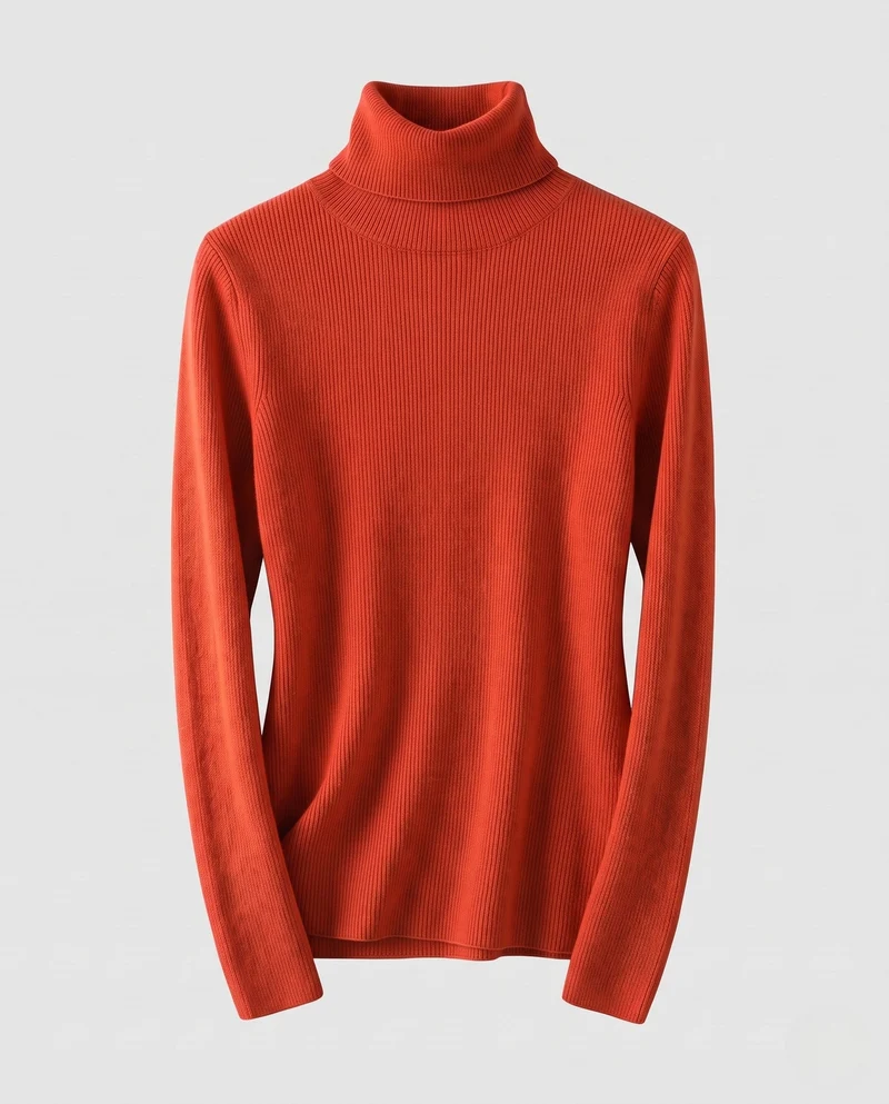 Damen Feiner Rollkragenpullover mit kaschmirähnlicher Weichheit und schmaler Rippenstruktur Nord Taschen