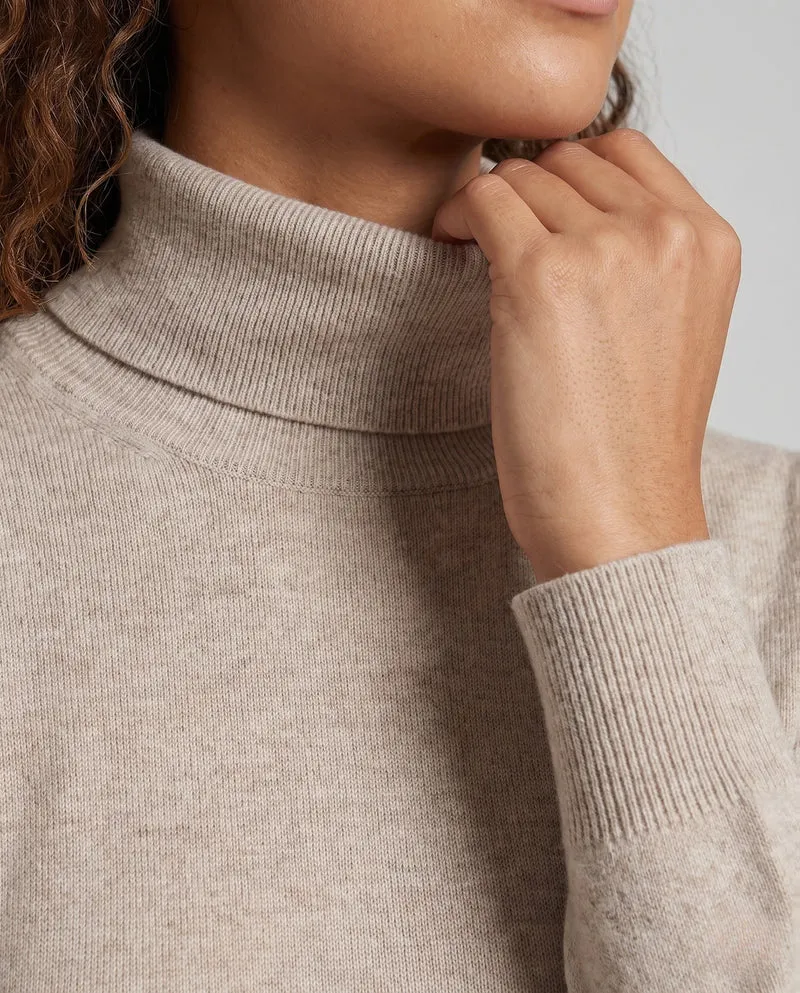 Damen Feiner Rollkragenpullover aus Kaschmir‑Look mit leichtem Stretch und minimalistischer Silhouette Nord Taschen