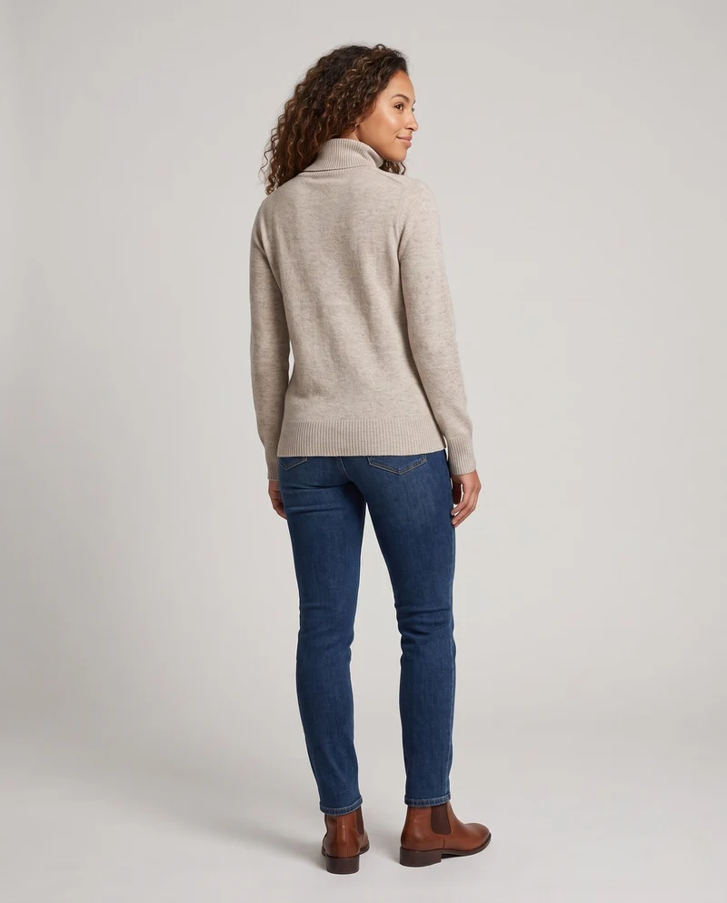 Damen Feiner Rollkragenpullover aus Kaschmir‑Look mit leichtem Stretch und minimalistischer Silhouette Nord Taschen