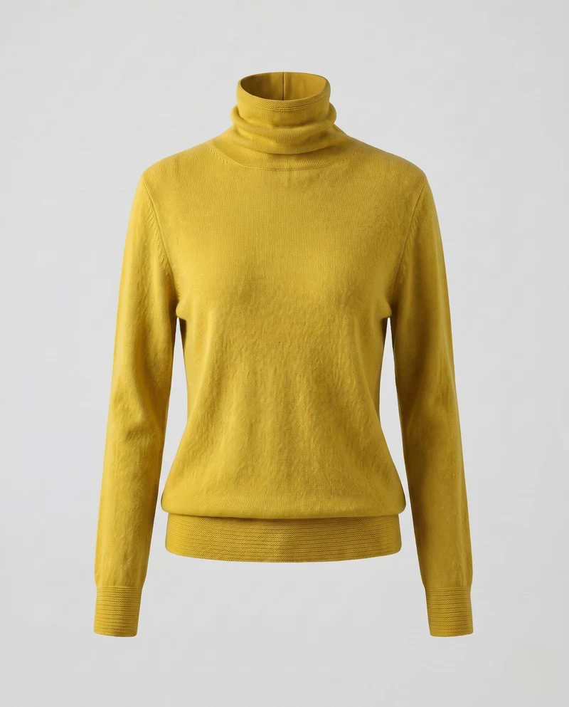 Damen Feiner Rollkragenpullover aus Kaschmir‑Look mit leichtem Stretch und minimalistischer Silhouette Nord Taschen