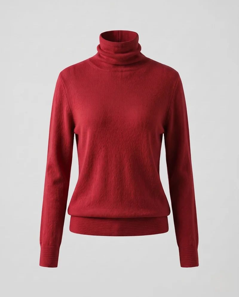 Damen Feiner Rollkragenpullover aus Kaschmir‑Look mit leichtem Stretch und minimalistischer Silhouette Nord Taschen