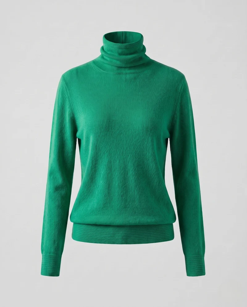 Damen Feiner Rollkragenpullover aus Kaschmir‑Look mit leichtem Stretch und minimalistischer Silhouette Nord Taschen