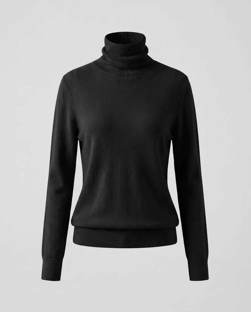 Damen Feiner Rollkragenpullover aus Kaschmir‑Look mit leichtem Stretch und minimalistischer Silhouette Nord Taschen