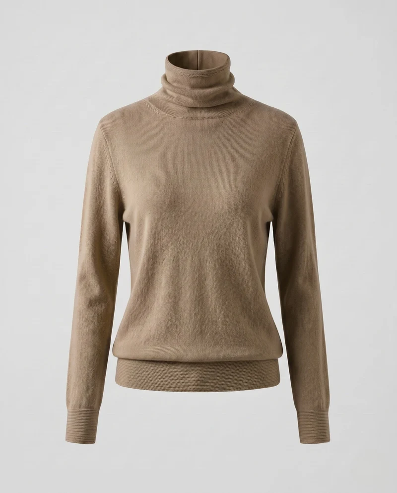 Damen Feiner Rollkragenpullover aus Kaschmir‑Look mit leichtem Stretch und minimalistischer Silhouette Nord Taschen