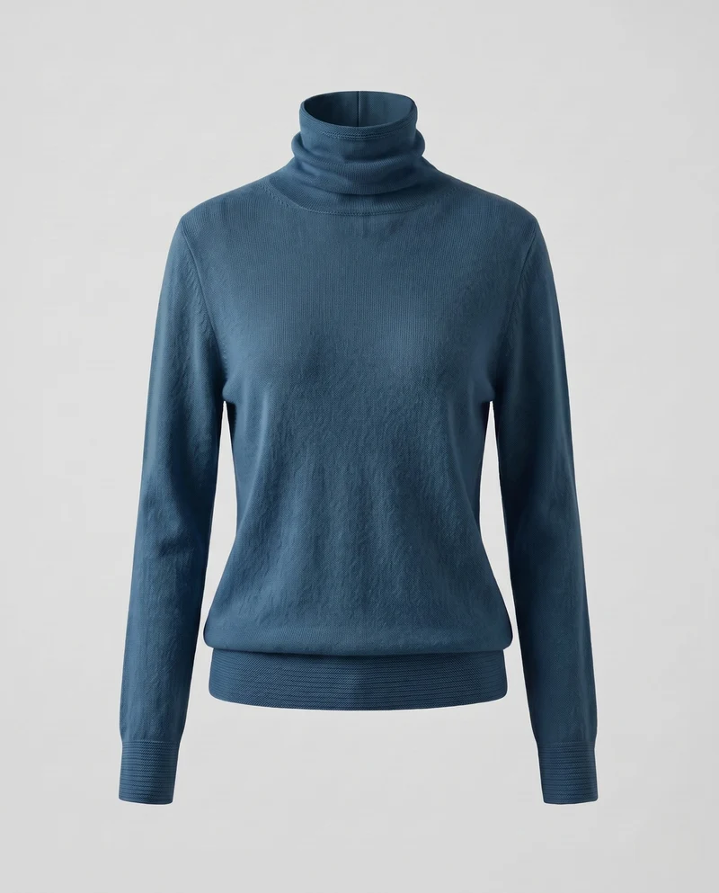 Damen Feiner Rollkragenpullover aus Kaschmir‑Look mit leichtem Stretch und minimalistischer Silhouette Nord Taschen