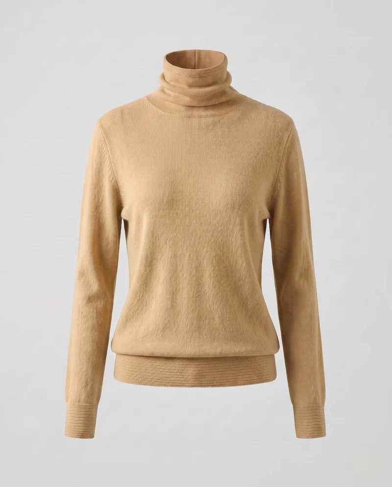 Damen Feiner Rollkragenpullover aus Kaschmir‑Look mit leichtem Stretch und minimalistischer Silhouette Nord Taschen