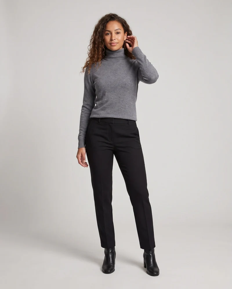 Damen Feiner Rollkragenpullover aus Kaschmir-Mix mit schlanker Silhouette Nord Taschen