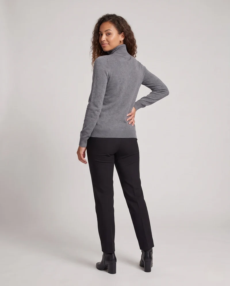 Damen Feiner Rollkragenpullover aus Kaschmir-Mix mit schlanker Silhouette Nord Taschen
