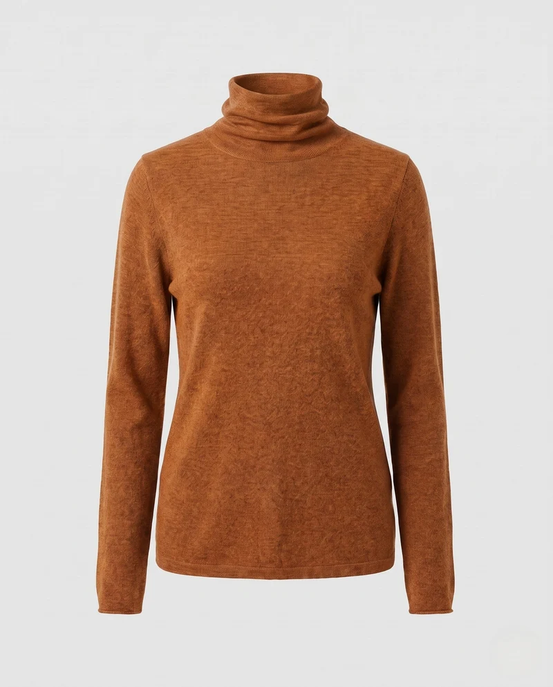 Damen Feiner Rollkragenpullover aus Kaschmir-Mix mit schlanker Silhouette Nord Taschen