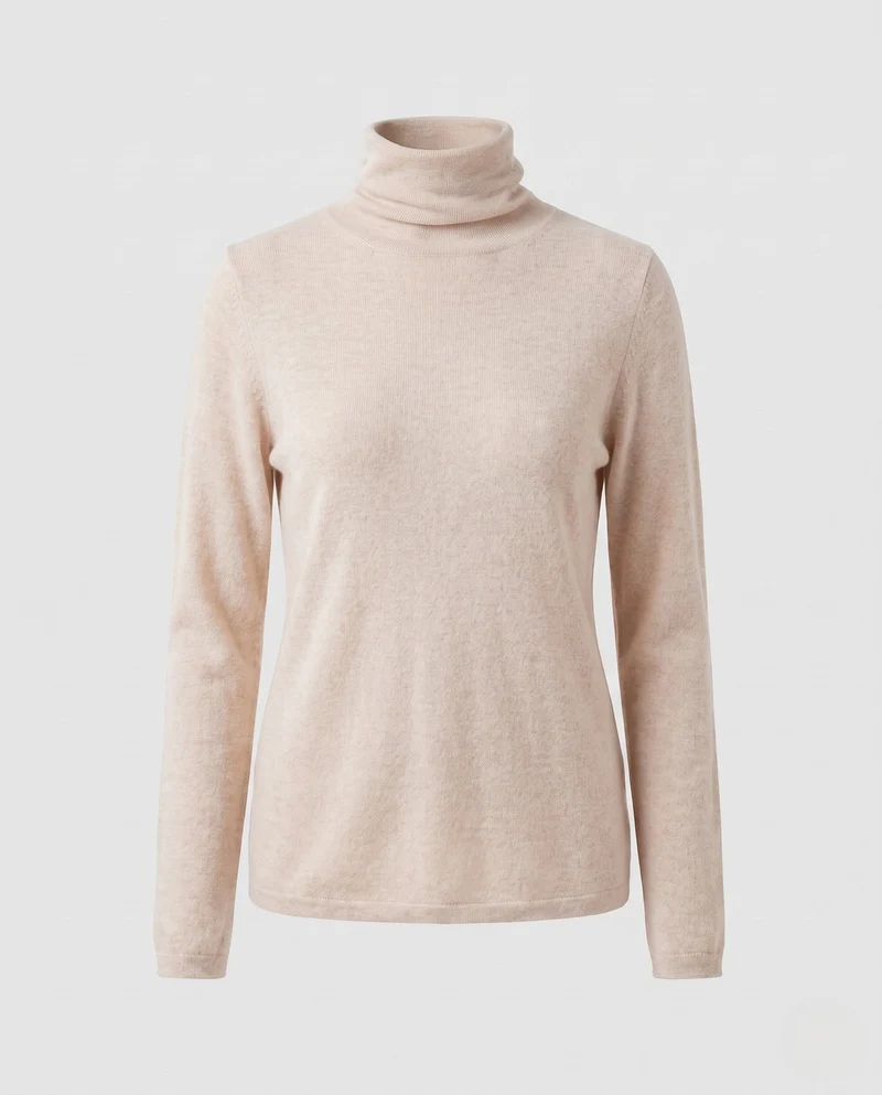 Damen Feiner Rollkragenpullover aus Kaschmir-Mix mit schlanker Silhouette Nord Taschen