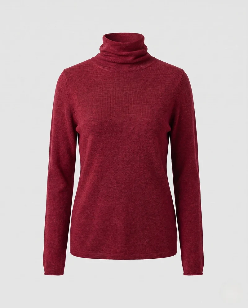 Damen Feiner Rollkragenpullover aus Kaschmir-Mix mit schlanker Silhouette Nord Taschen