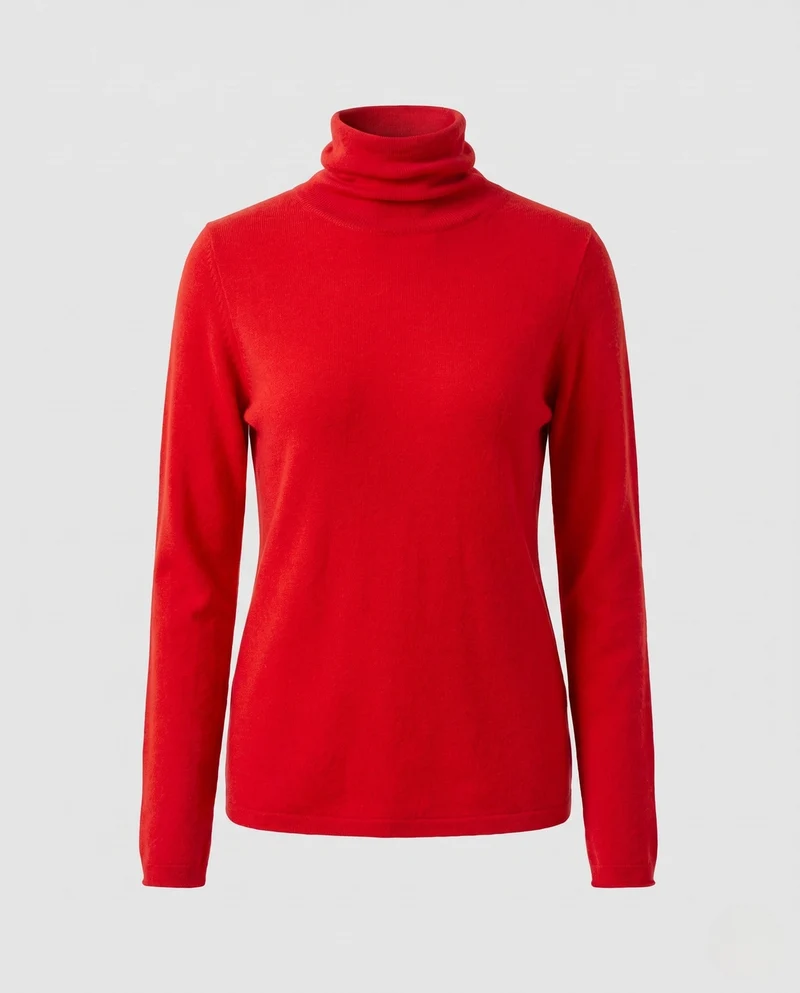 Damen Feiner Rollkragenpullover aus Kaschmir-Mix mit schlanker Silhouette Nord Taschen