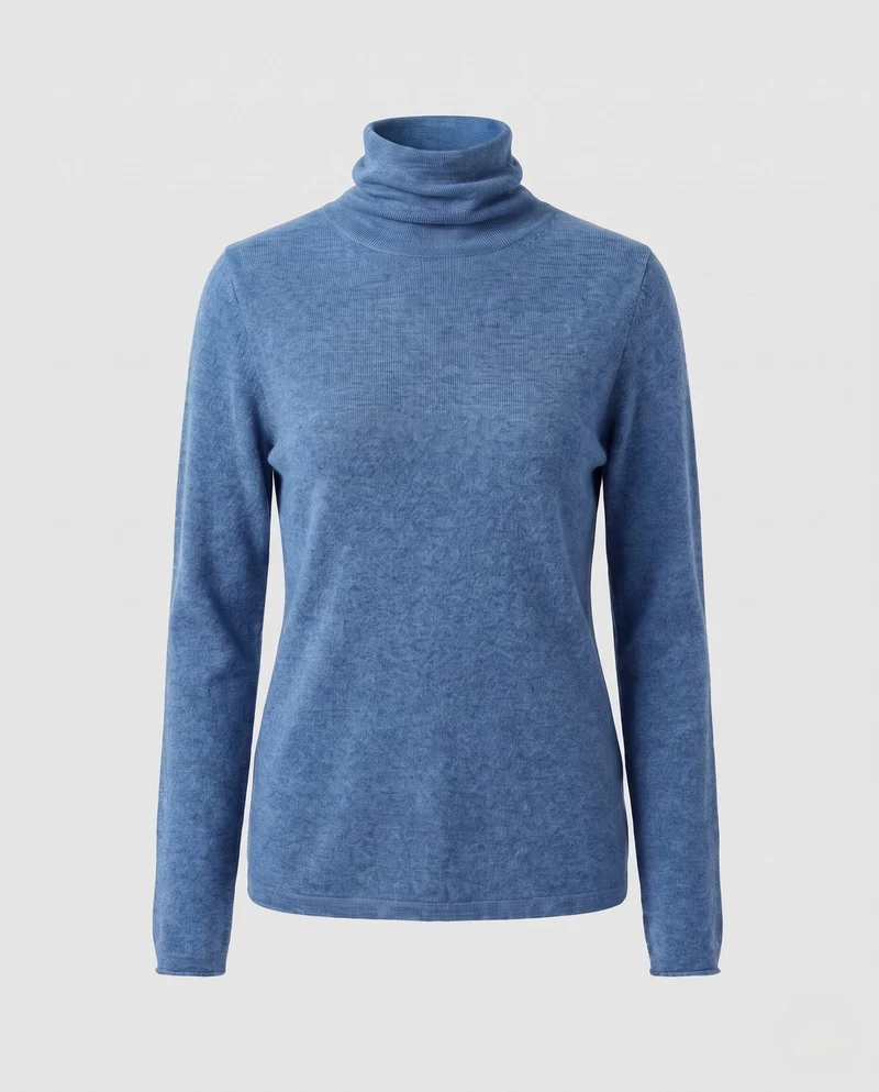 Damen Feiner Rollkragenpullover aus Kaschmir-Mix mit schlanker Silhouette Nord Taschen