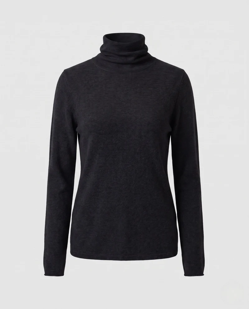 Damen Feiner Rollkragenpullover aus Kaschmir-Mix mit schlanker Silhouette Nord Taschen